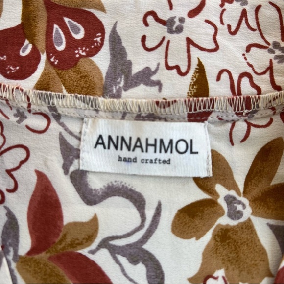 Annahmol Floral Blouse 100% Silk Hand Crafted - Picture 5 of 6